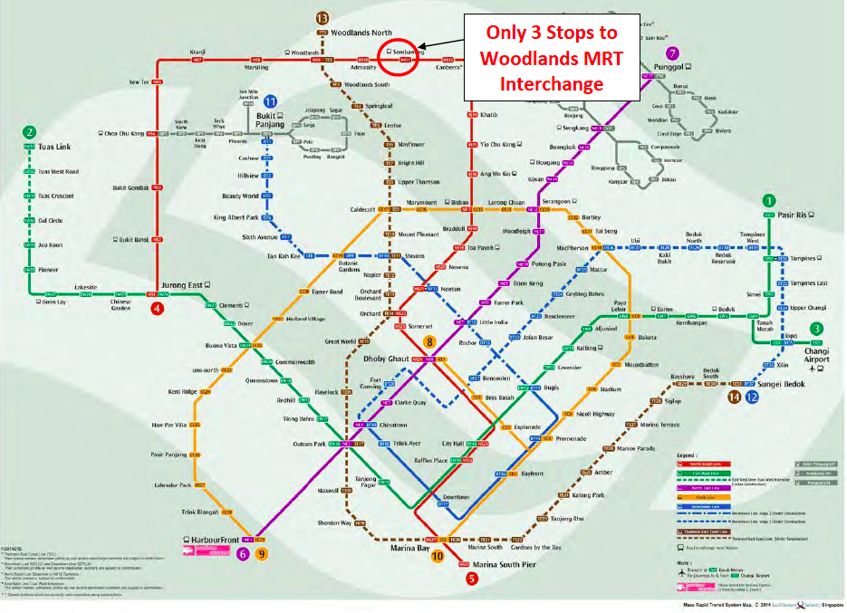 MRT Map to Woodlands