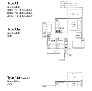 2 Bedroom Type A1 & A1a